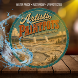 Artists Paintpots Yellowstone National Park Sign 12" Round