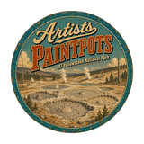 Artists Paintpots Yellowstone National Park Sign 12" Round