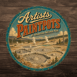 Artists Paintpots Yellowstone National Park Sign 12" Round