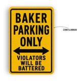 Baker Parking Sign