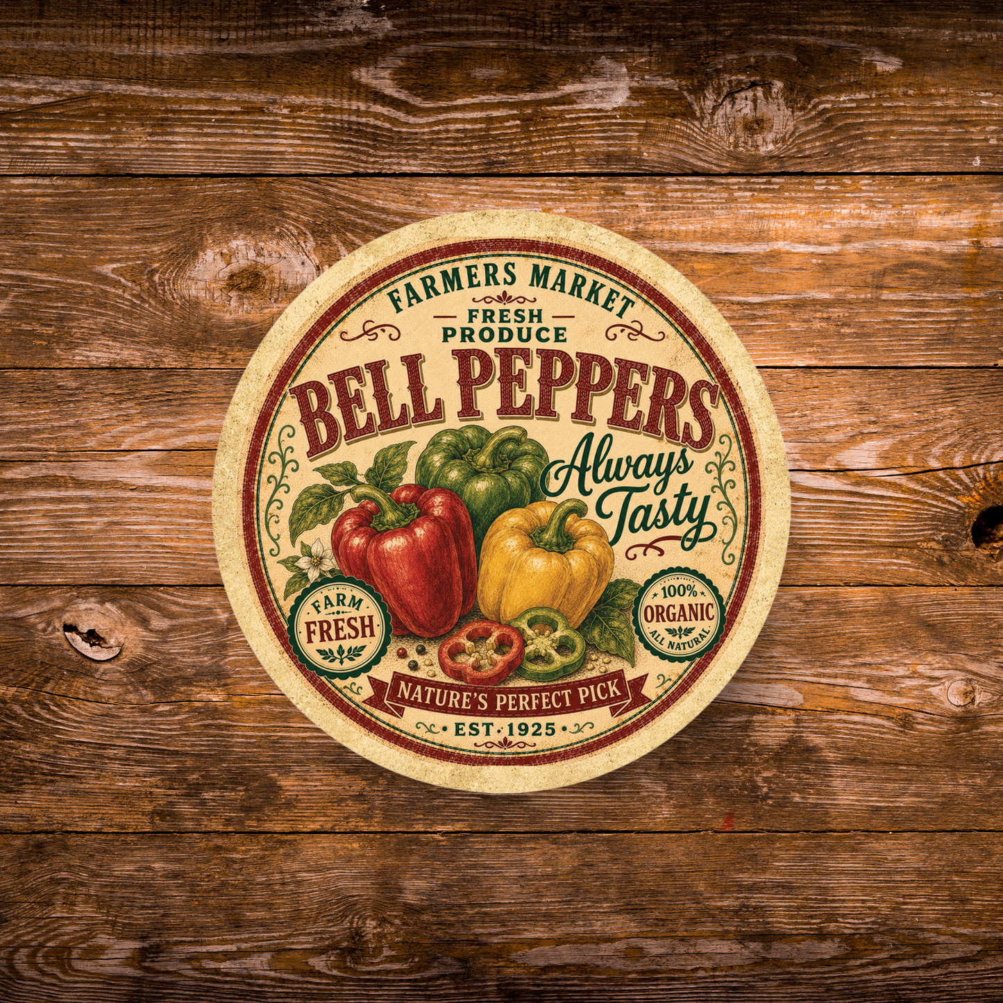 Vintage Bell Peppers Refrigerator Magnet