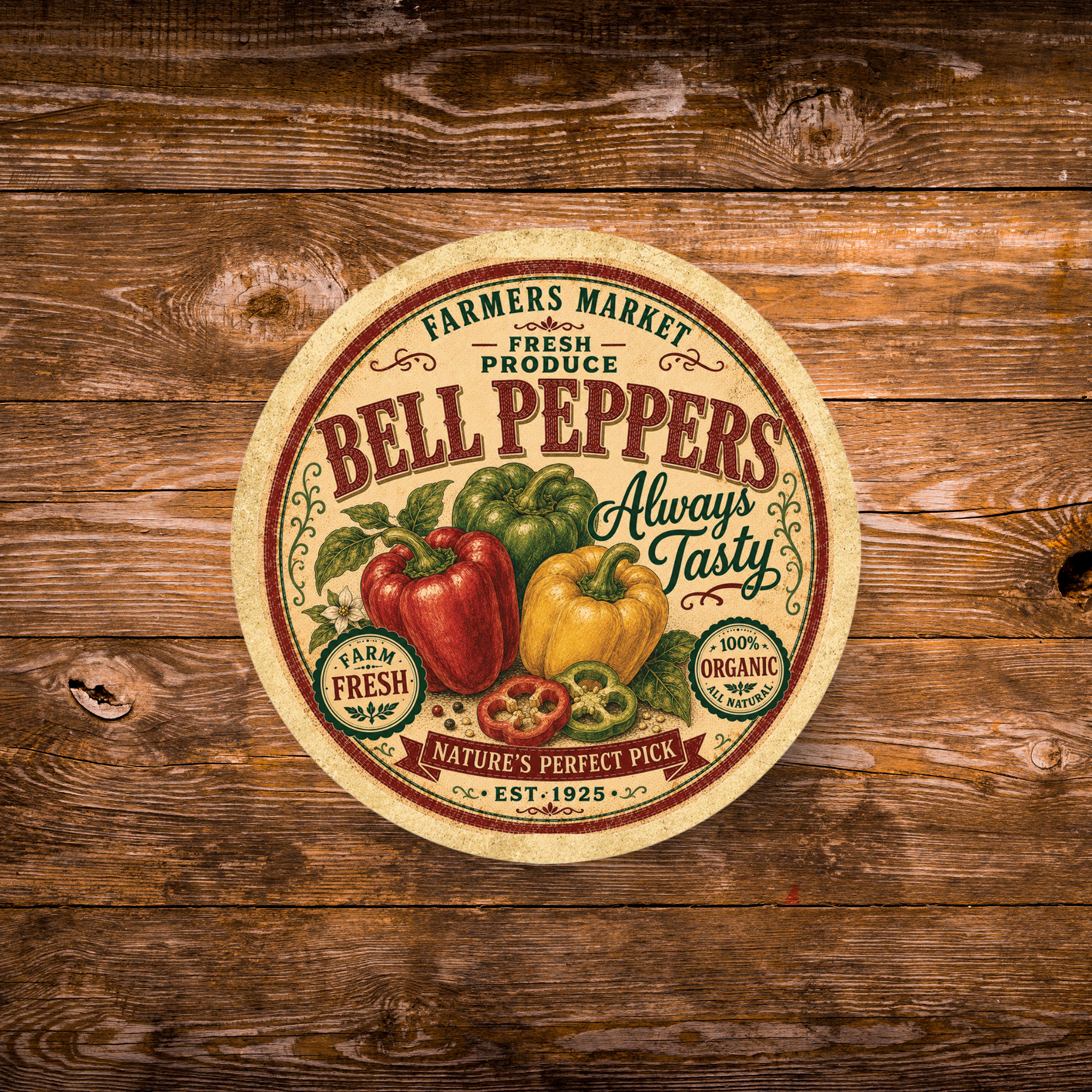 Vintage Bell Peppers Refrigerator Magnet