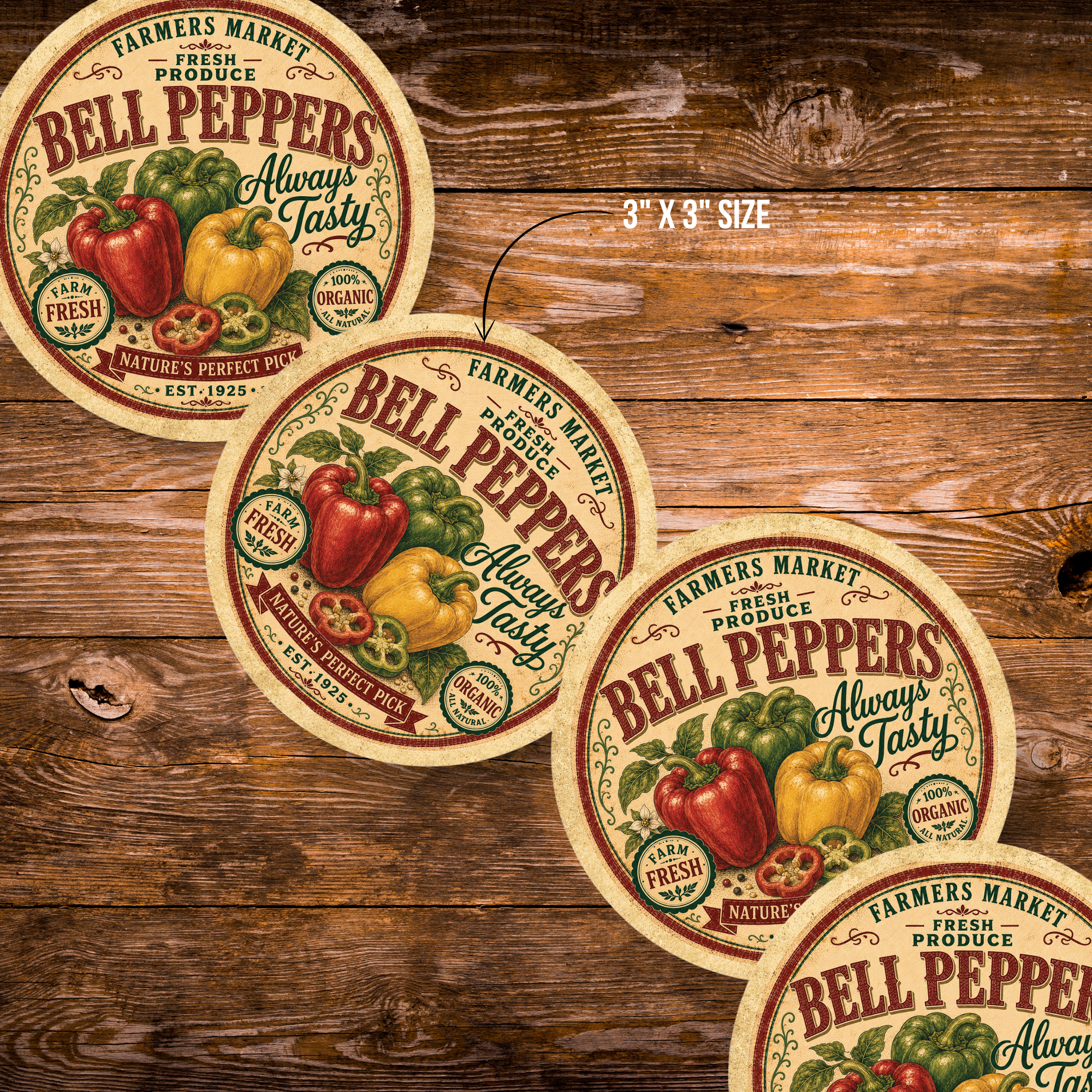 Vintage Bell Peppers Refrigerator Magnet
