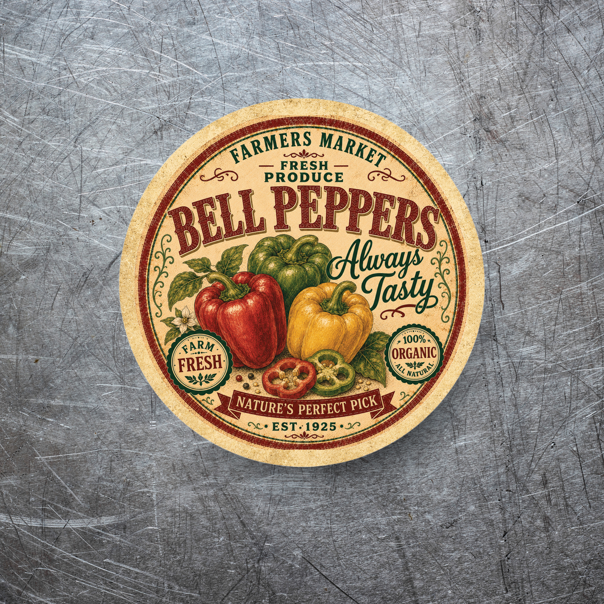 Vintage Bell Peppers Refrigerator Magnet