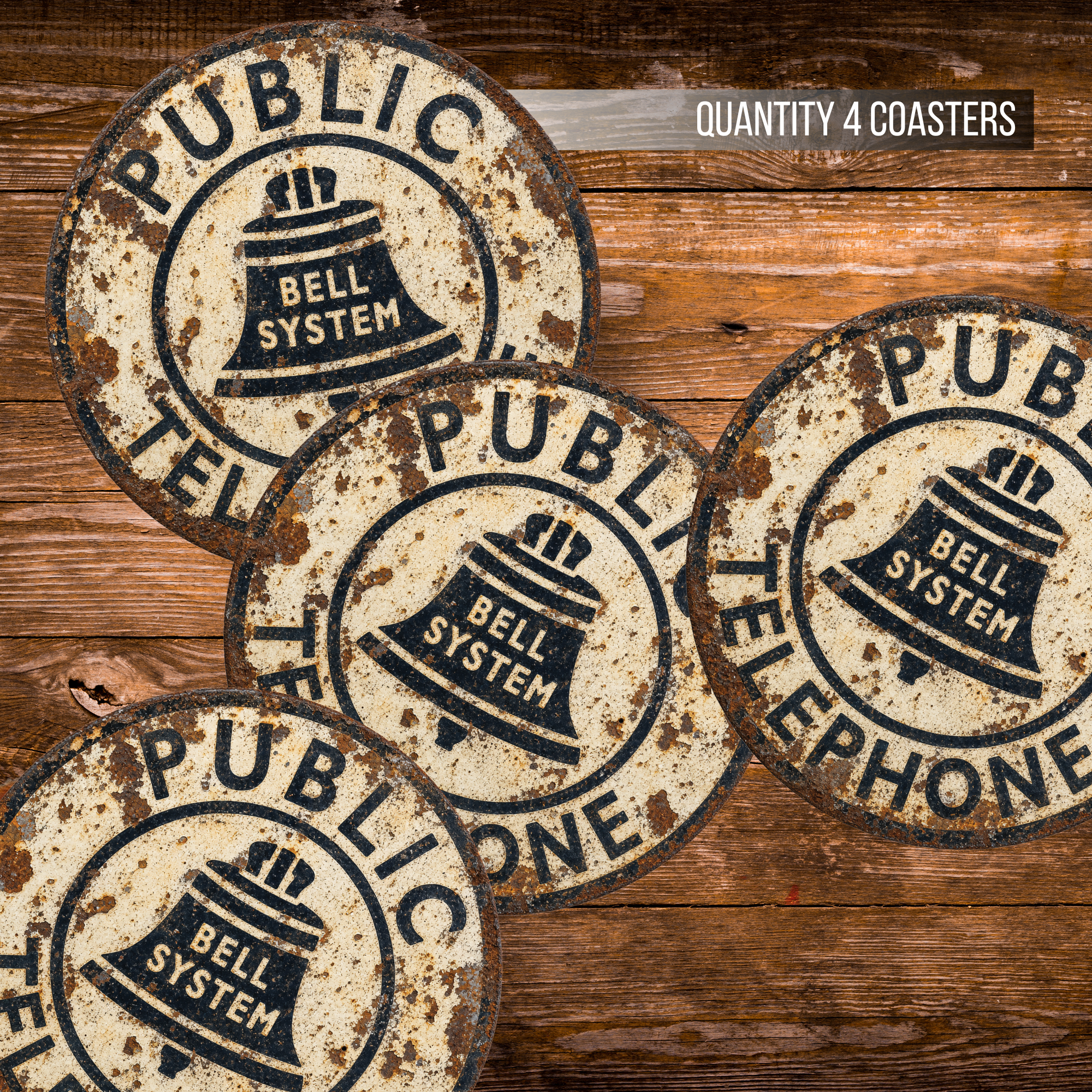 Vintage Bell System Public Telephone Ceramic Coaster – 4-Inch Round