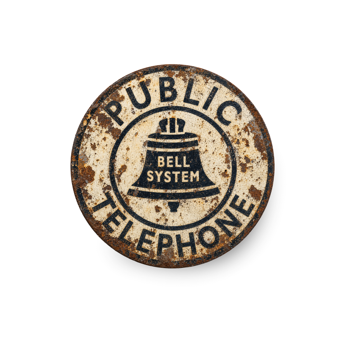Vintage Bell System Public Telephone Magnet – 3-Inch Round