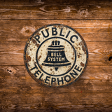 Vintage Bell System Public Telephone Magnet – 3-Inch Round