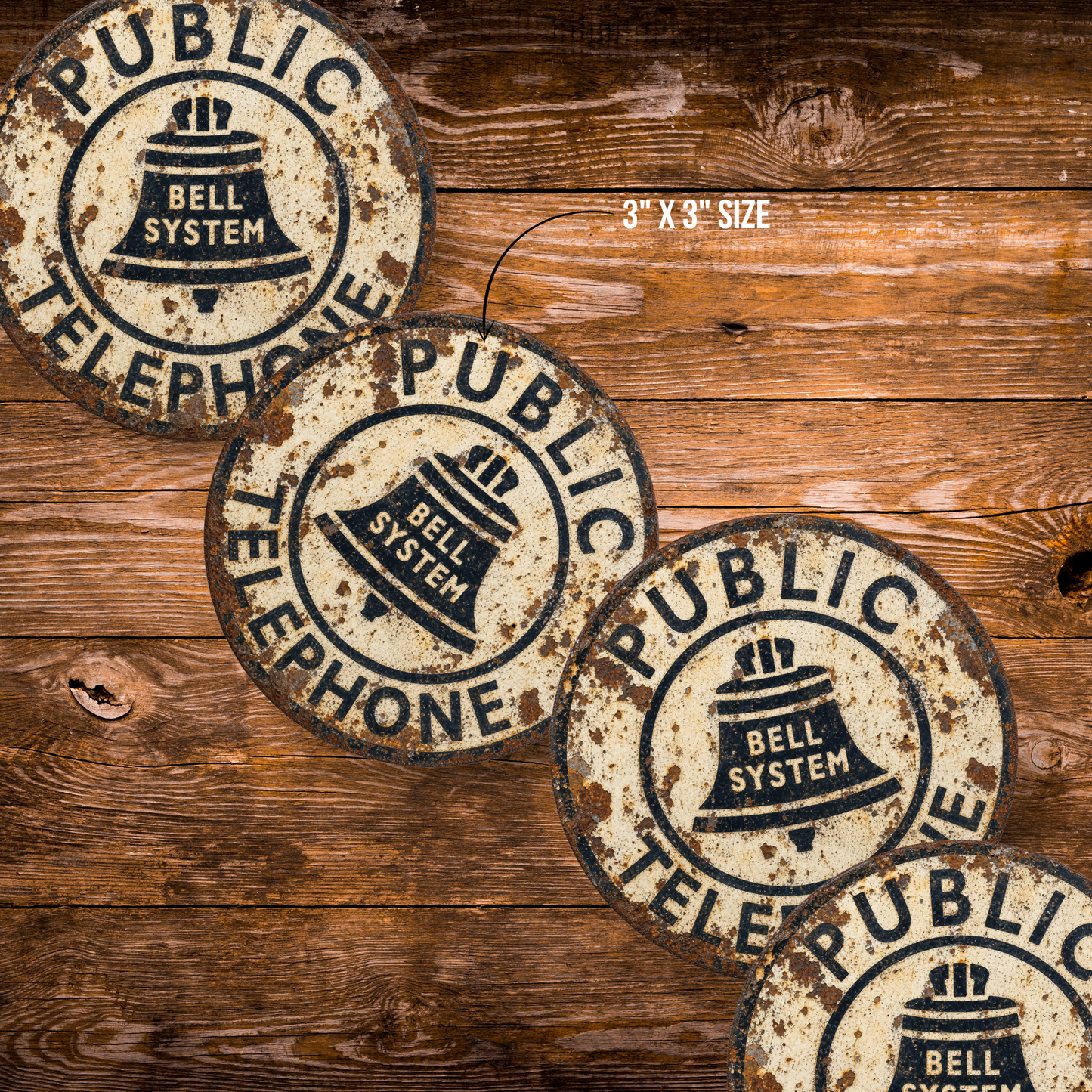 Vintage Bell System Public Telephone Magnet – 3-Inch Round