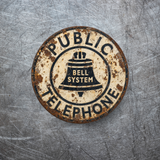 Vintage Bell System Public Telephone Magnet – 3-Inch Round