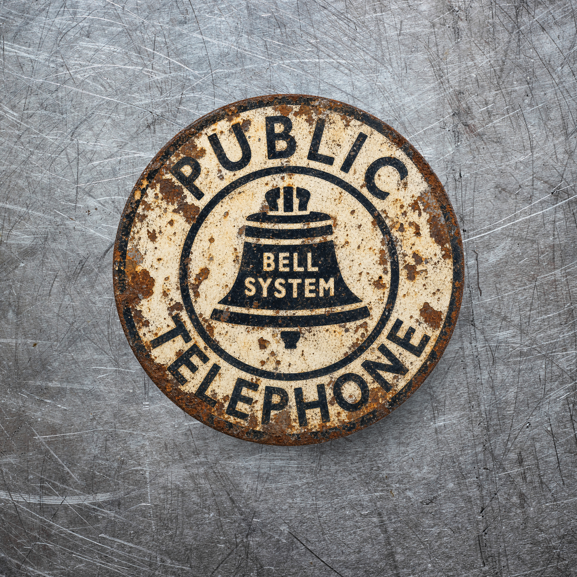 Vintage Bell System Public Telephone Magnet – 3-Inch Round