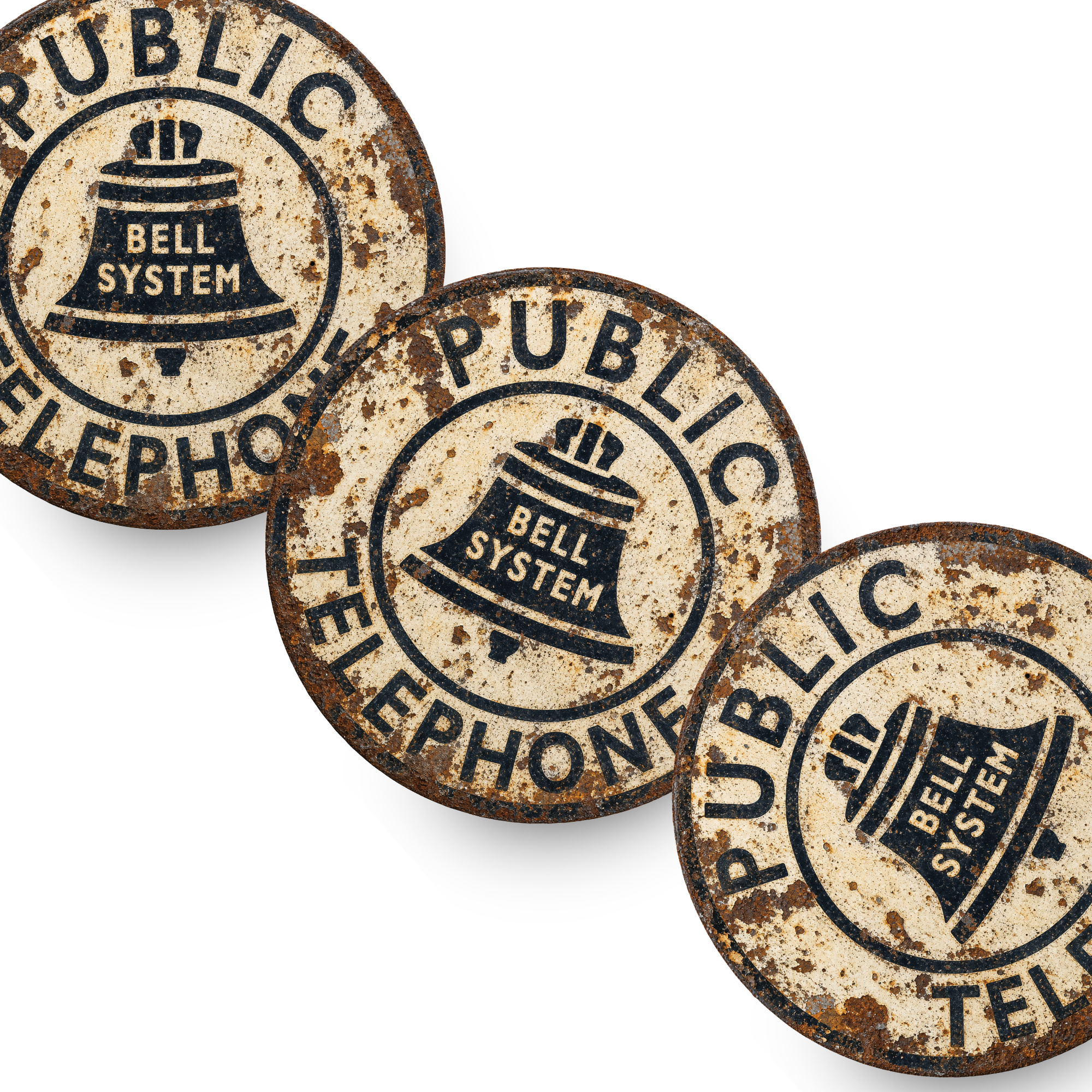 Vintage Bell System Public Telephone Ceramic Coaster – 4-Inch Round