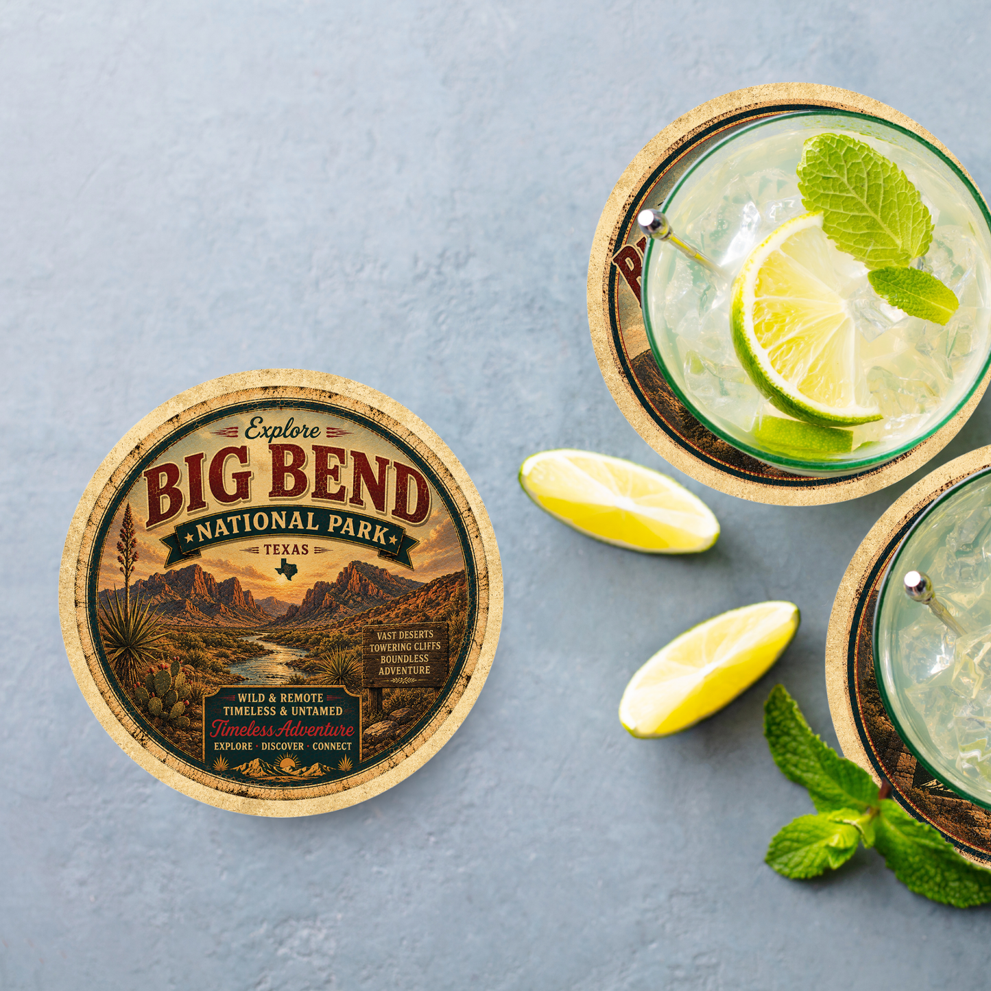 Big Bend National Park Ceramic Coaster – 4" Round