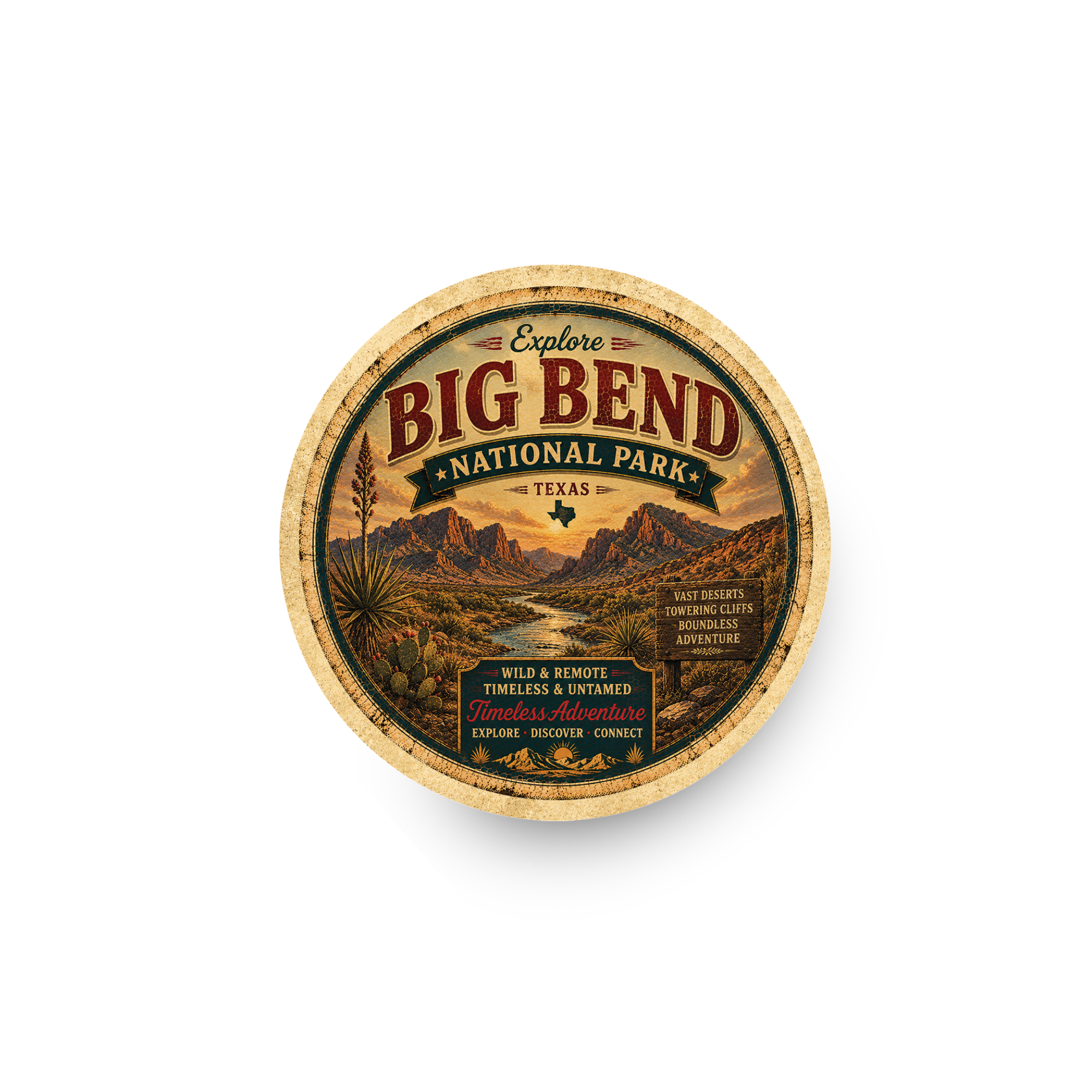 Big Bend National Park Ceramic Coaster – 4" Round