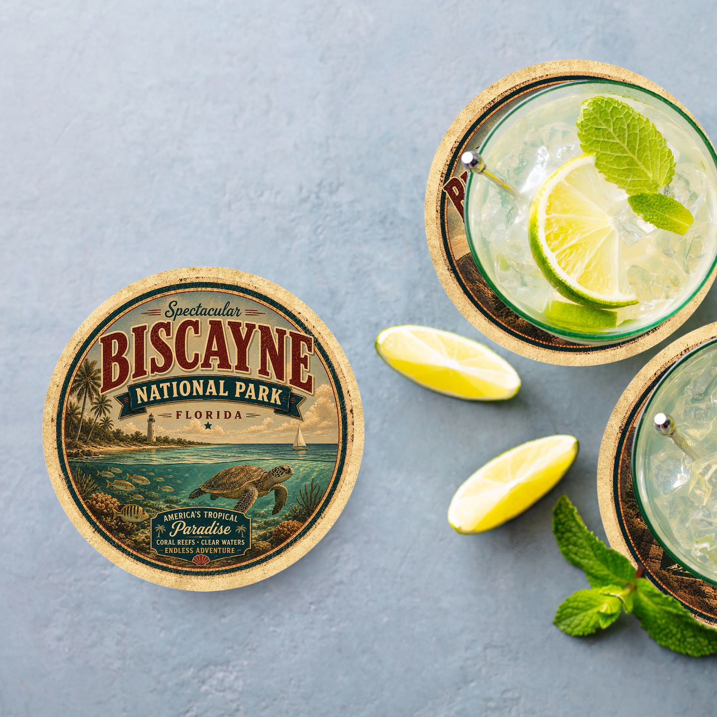 Biscayne National Park Ceramic Coaster – 4" Round