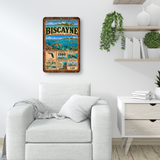 Biscayne National Park facts aluminum sign displayed in a bright living room