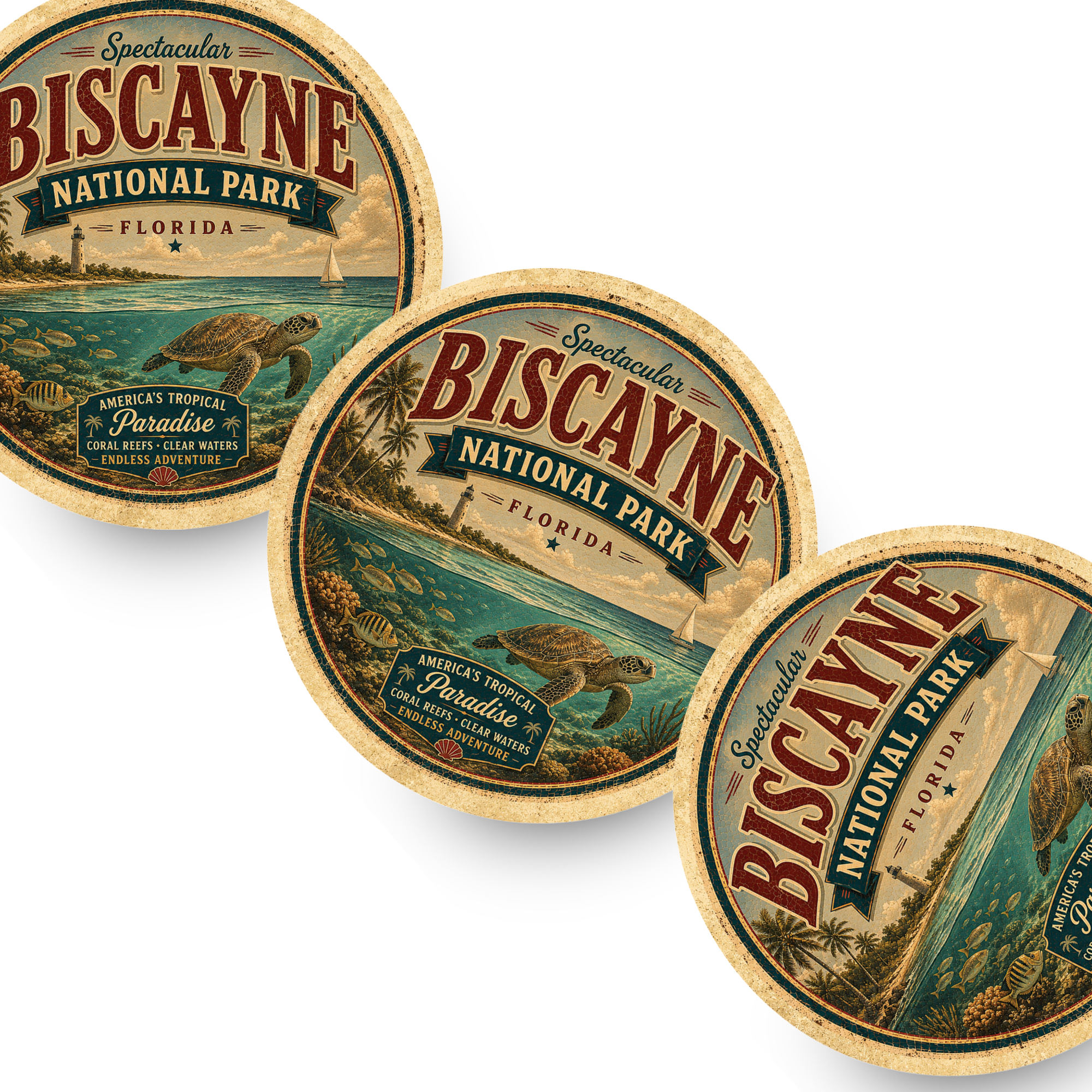 Biscayne National Park Ceramic Coaster – 4" Round
