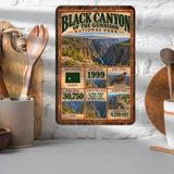 Black Canyon of the Gunnison National Park aluminum sign displayed in a kitchen