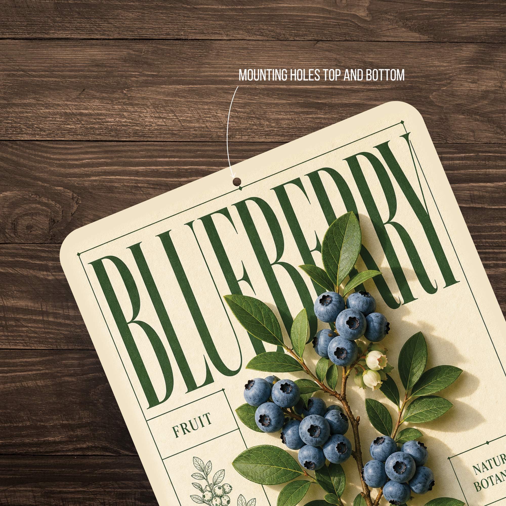 Blueberry Botanical Aluminum Sign – Fruit Kitchen & Garden Décor