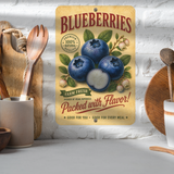 Vintage Blueberries Farm Fresh Aluminum Sign