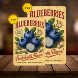 Vintage Blueberries Farm Fresh Aluminum Sign