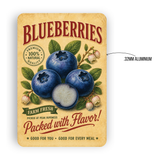 Vintage Blueberries Farm Fresh Aluminum Sign