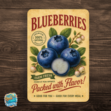 Vintage Blueberries Farm Fresh Aluminum Sign