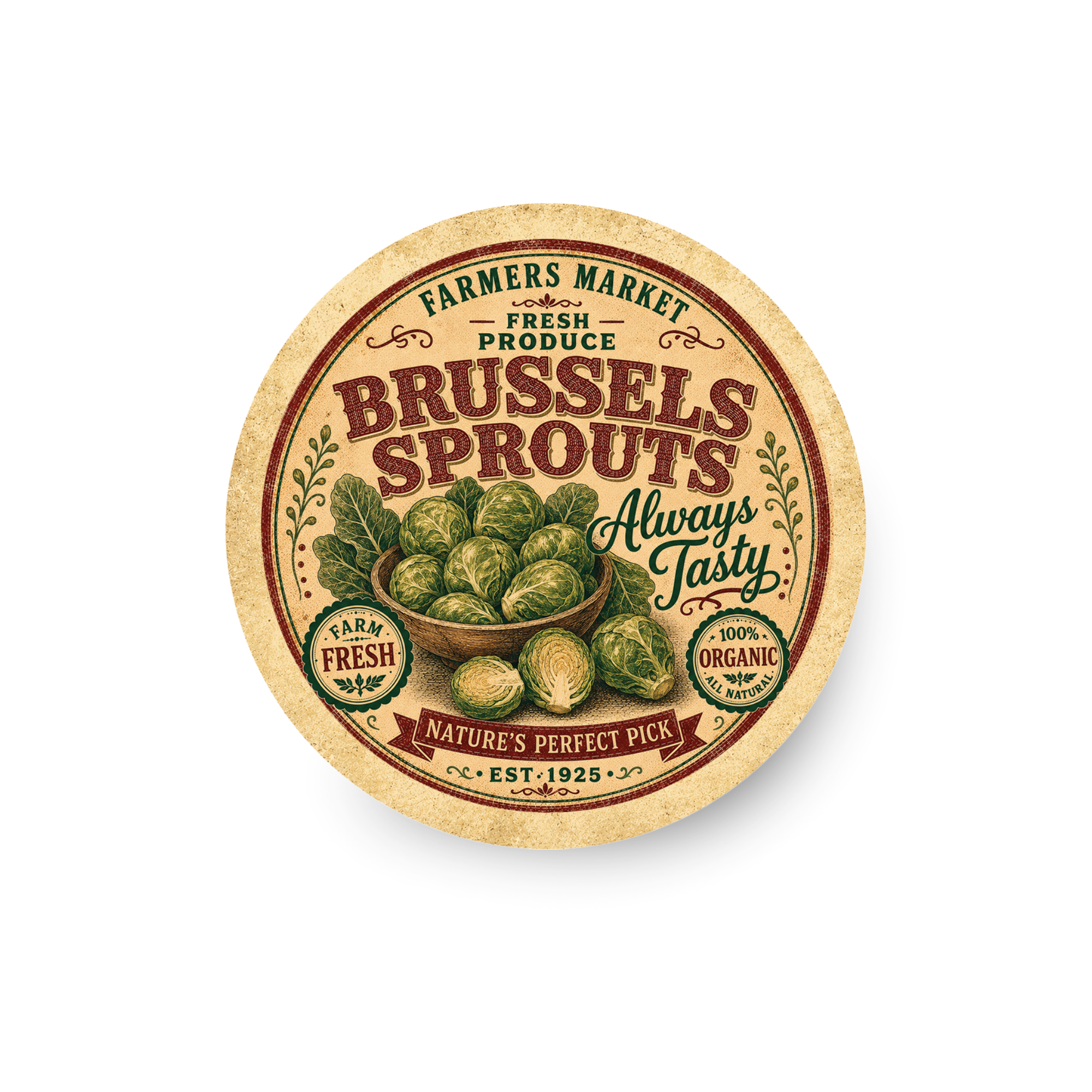 Vintage Brussels Sprouts Refrigerator Magnet