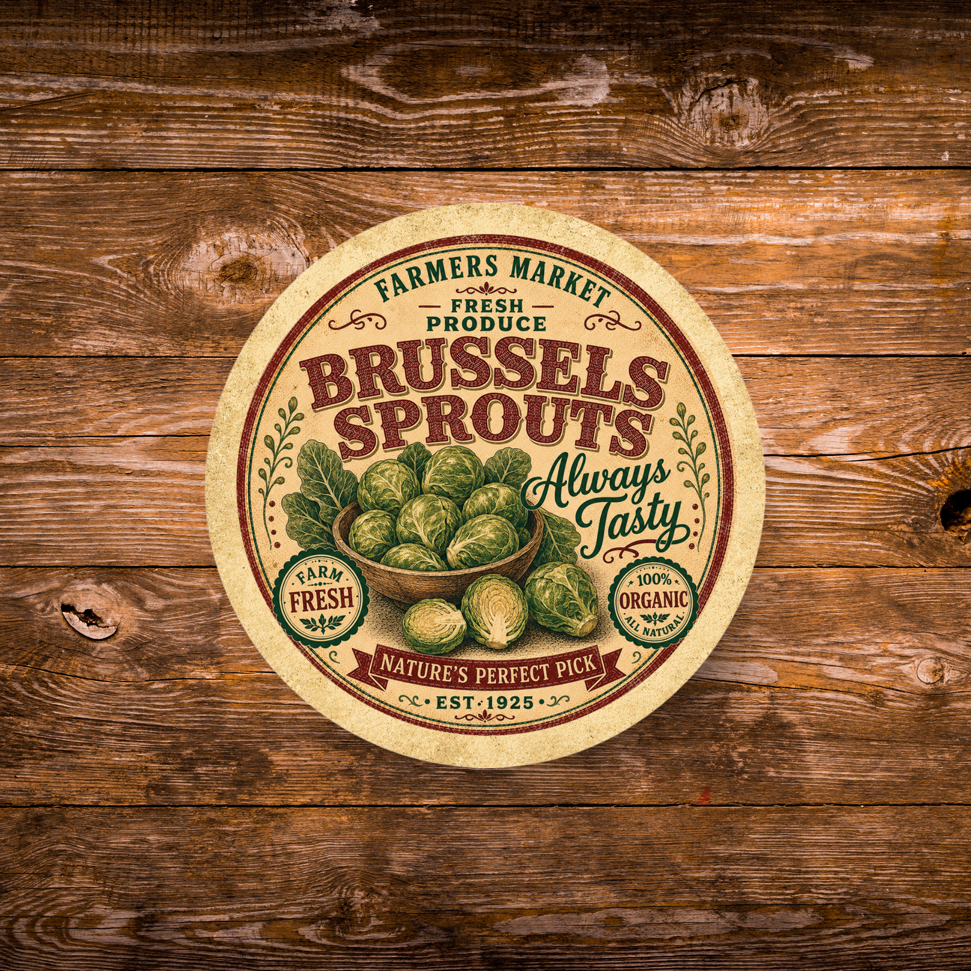 Vintage Brussels Sprouts Refrigerator Magnet