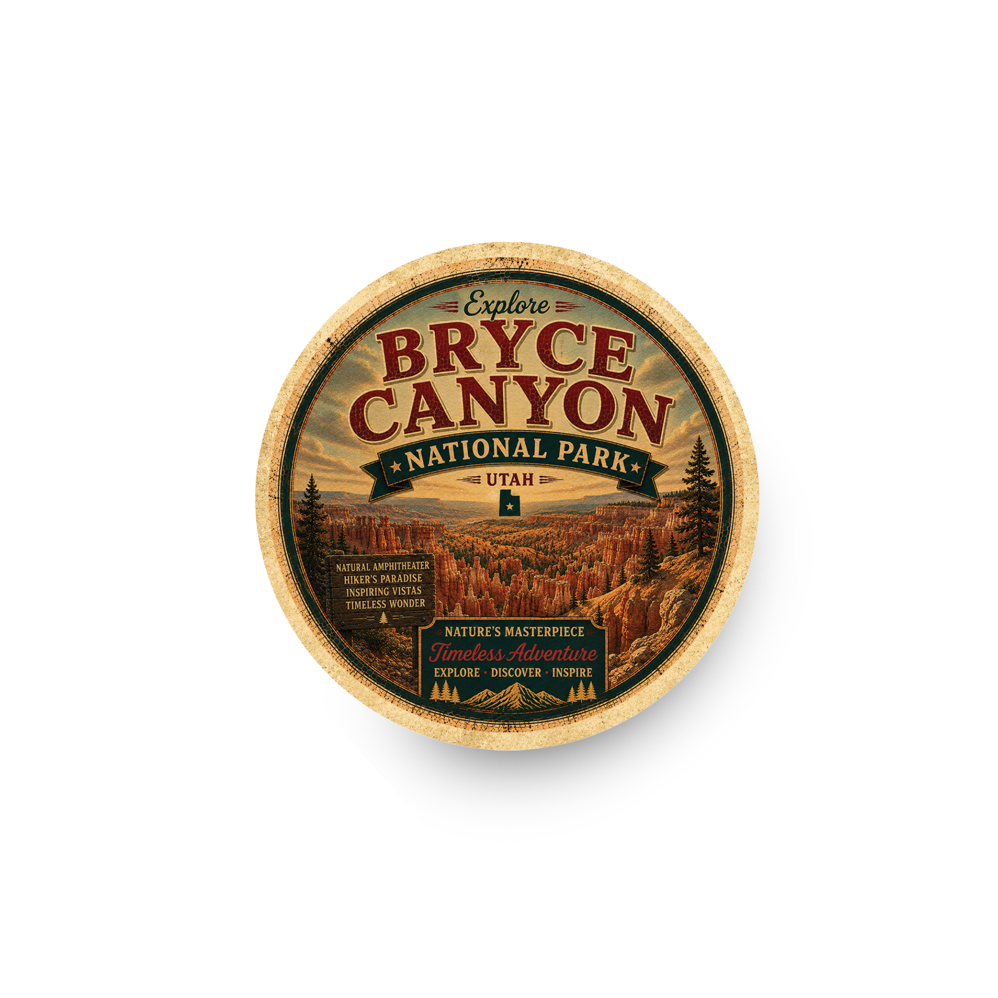 Bryce Canyon National Park Ceramic Coaster – 4" Round