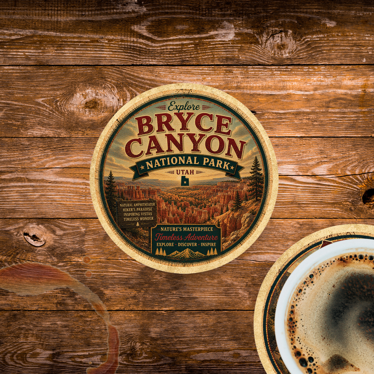 Bryce Canyon National Park Ceramic Coaster – 4" Round