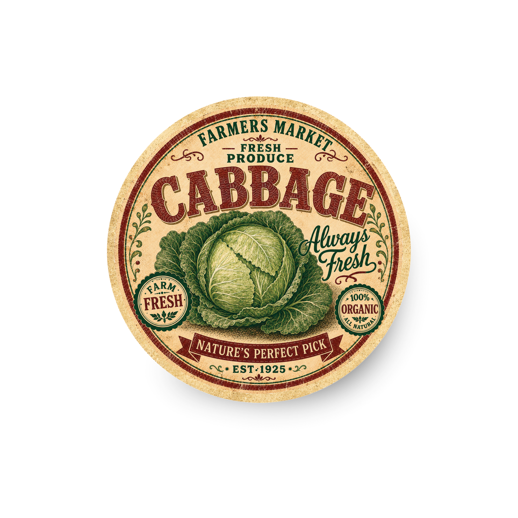 Vintage Cabbage Refrigerator Magnet