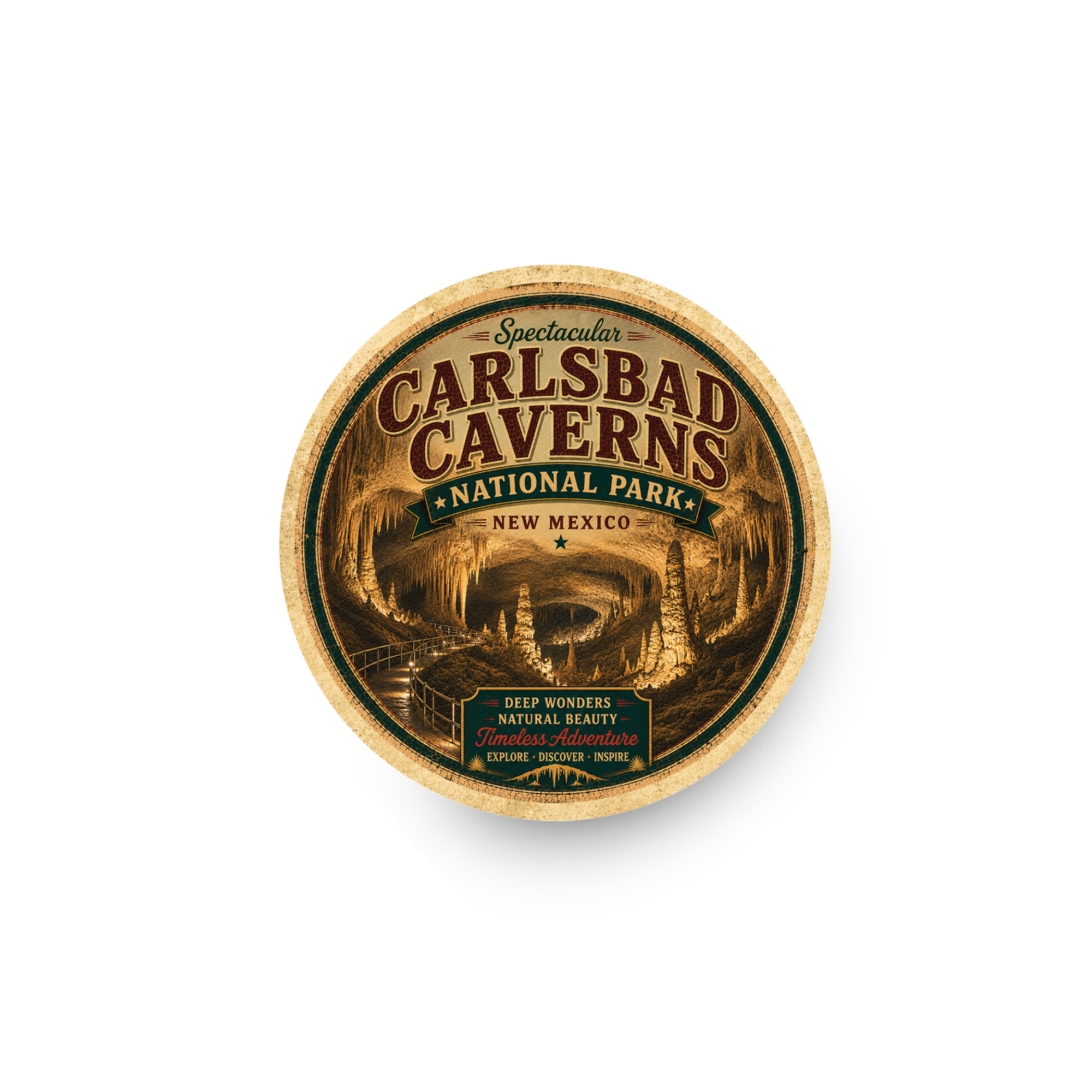 Carlsbad Caverns National Park Ceramic Coaster – 4" Round
