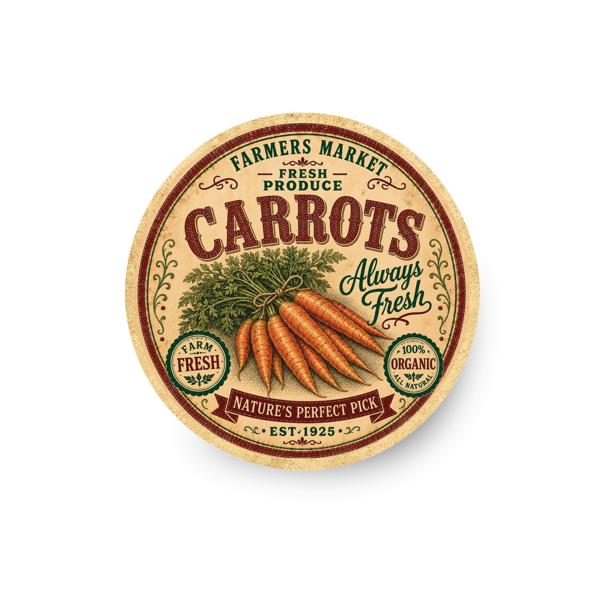 Vintage Carrots Refrigerator Magnet