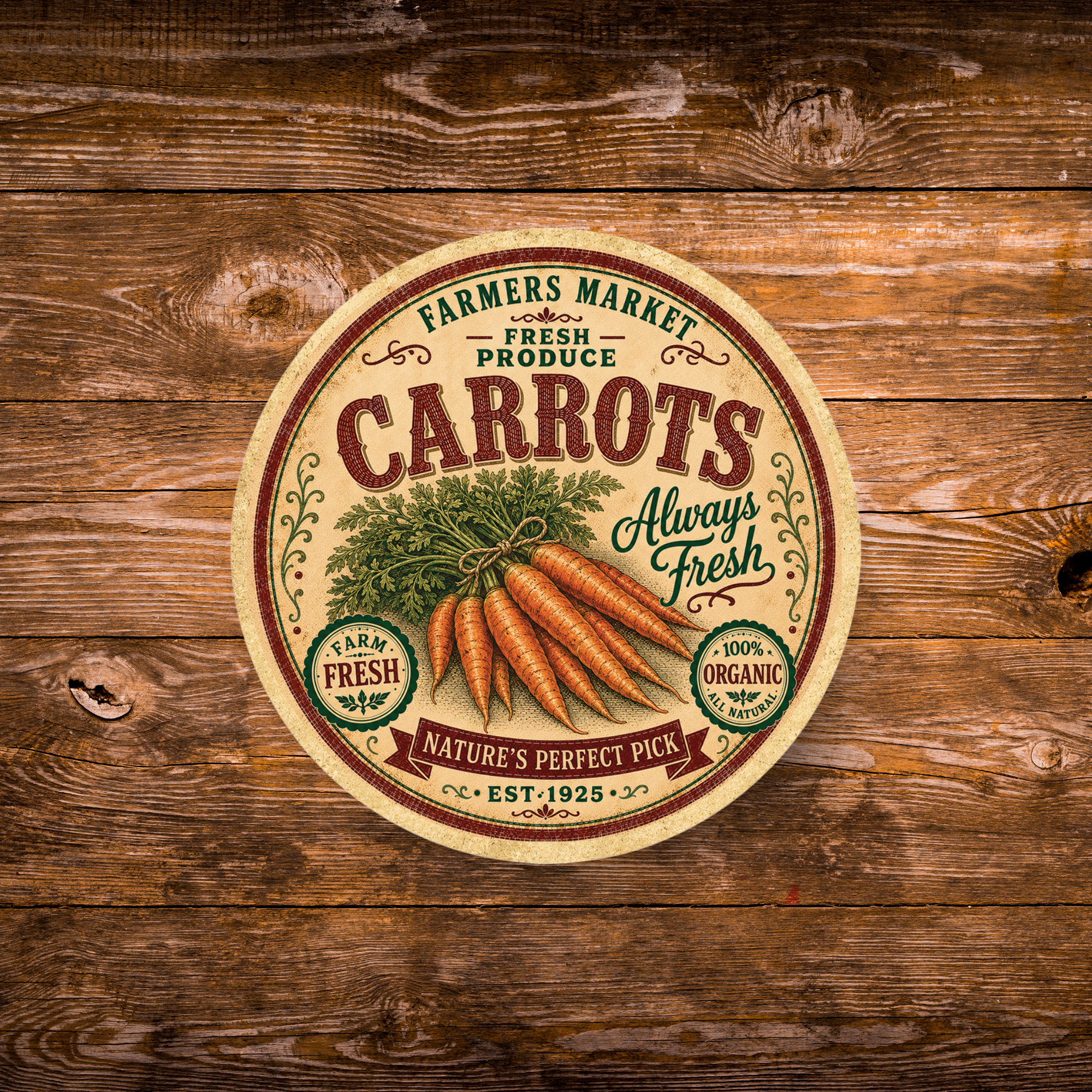 Vintage Carrots Refrigerator Magnet