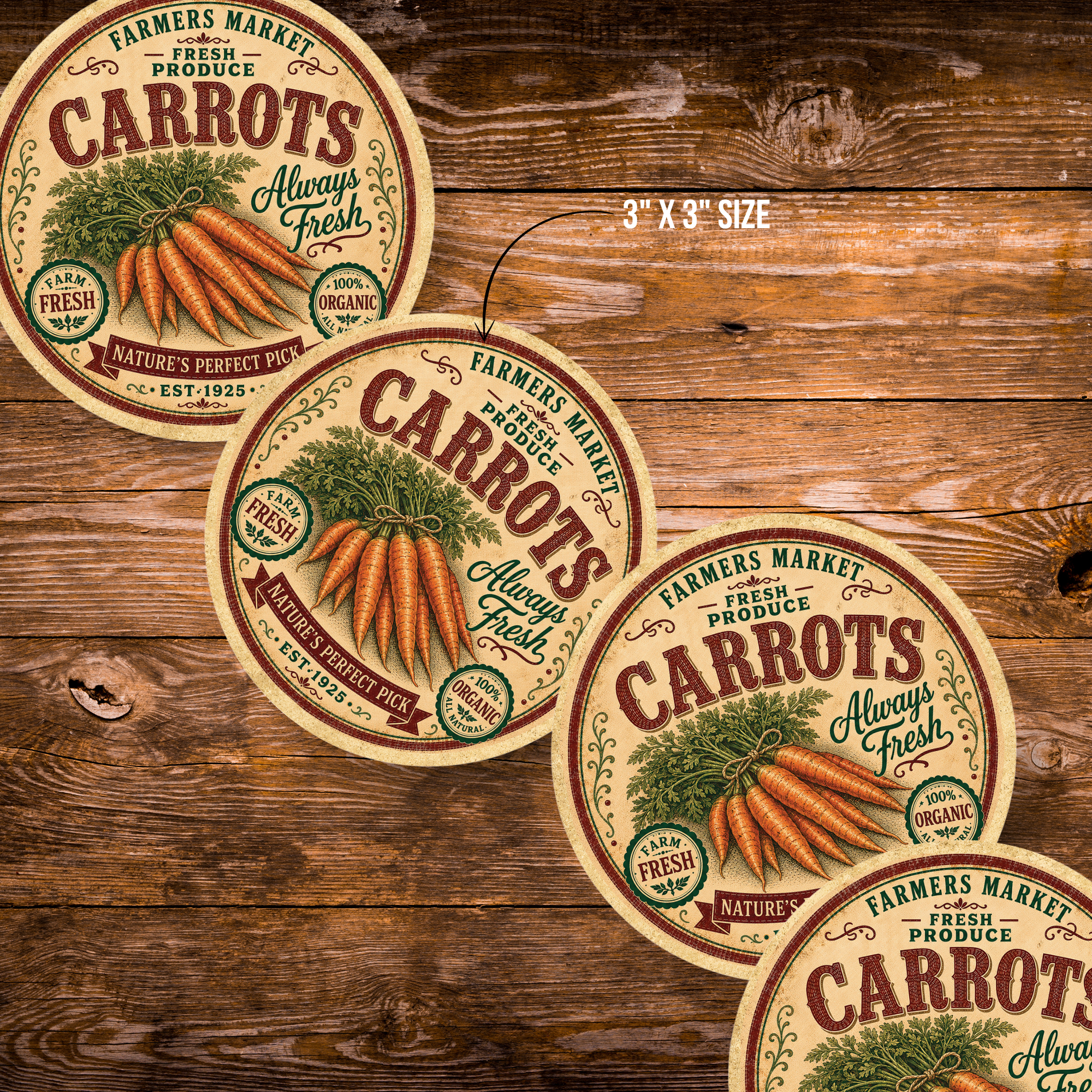 Vintage Carrots Refrigerator Magnet
