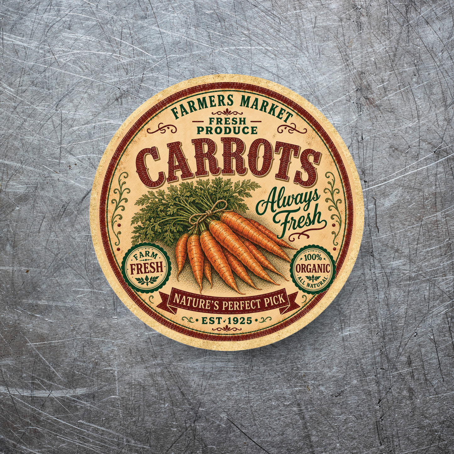 Vintage Carrots Refrigerator Magnet