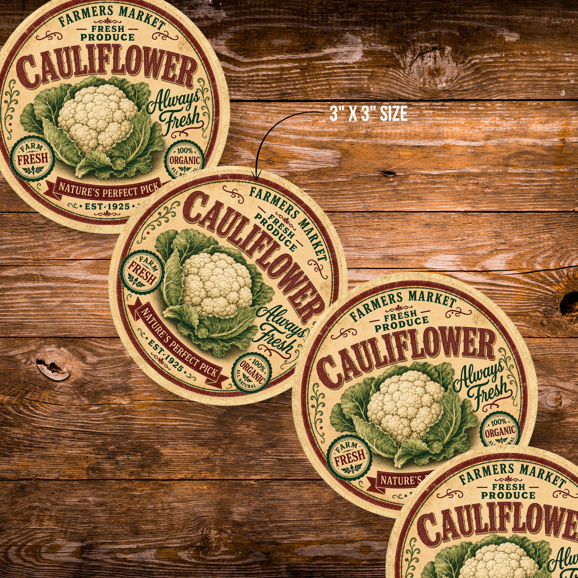 Vintage Cauliflower Refrigerator Magnet