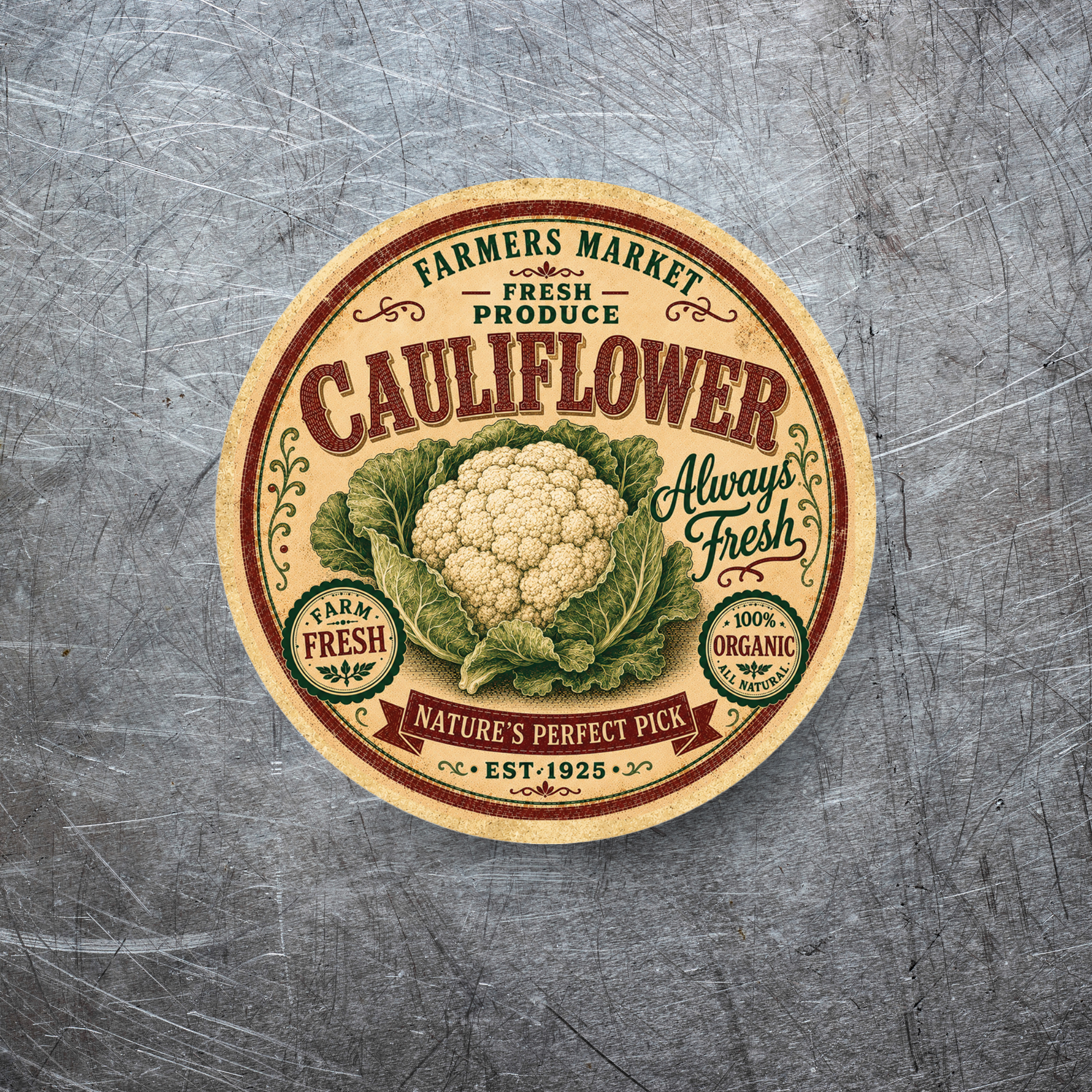 Vintage Cauliflower Refrigerator Magnet