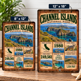 Channel Islands National Park facts sign shown in 8 by 12 and 12 by 18 inch sizes