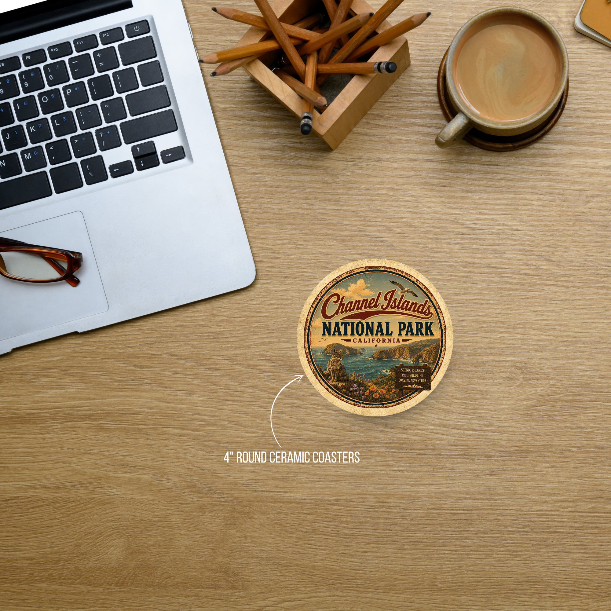 Channel Islands National Park Ceramic Coaster – 4" Round
