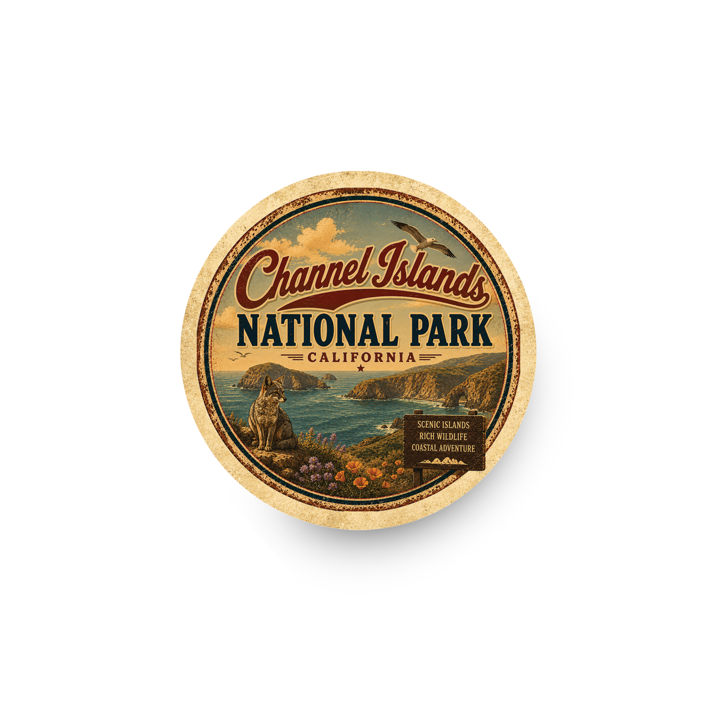 Channel Islands National Park Ceramic Coaster – 4" Round