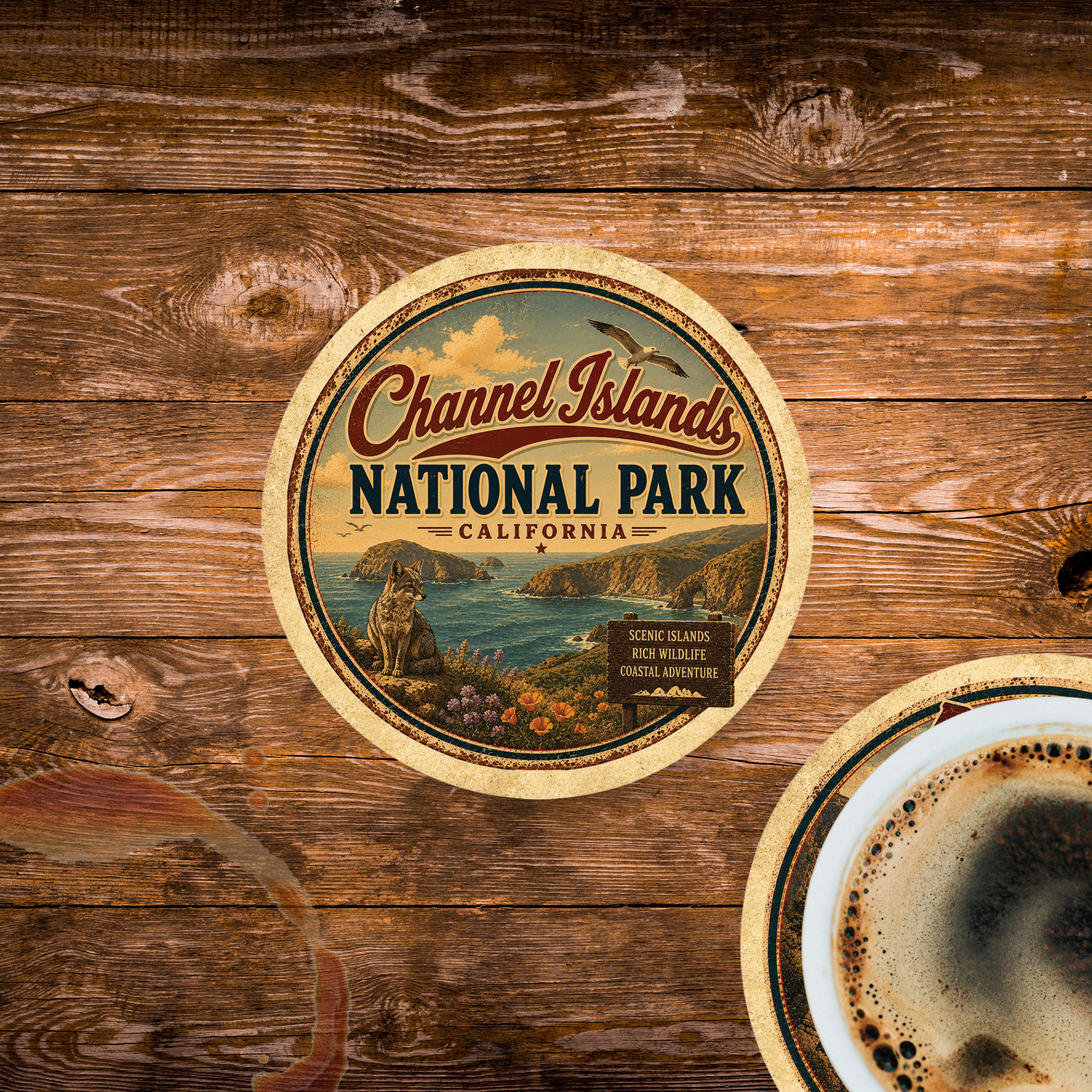 Channel Islands National Park Ceramic Coaster – 4" Round