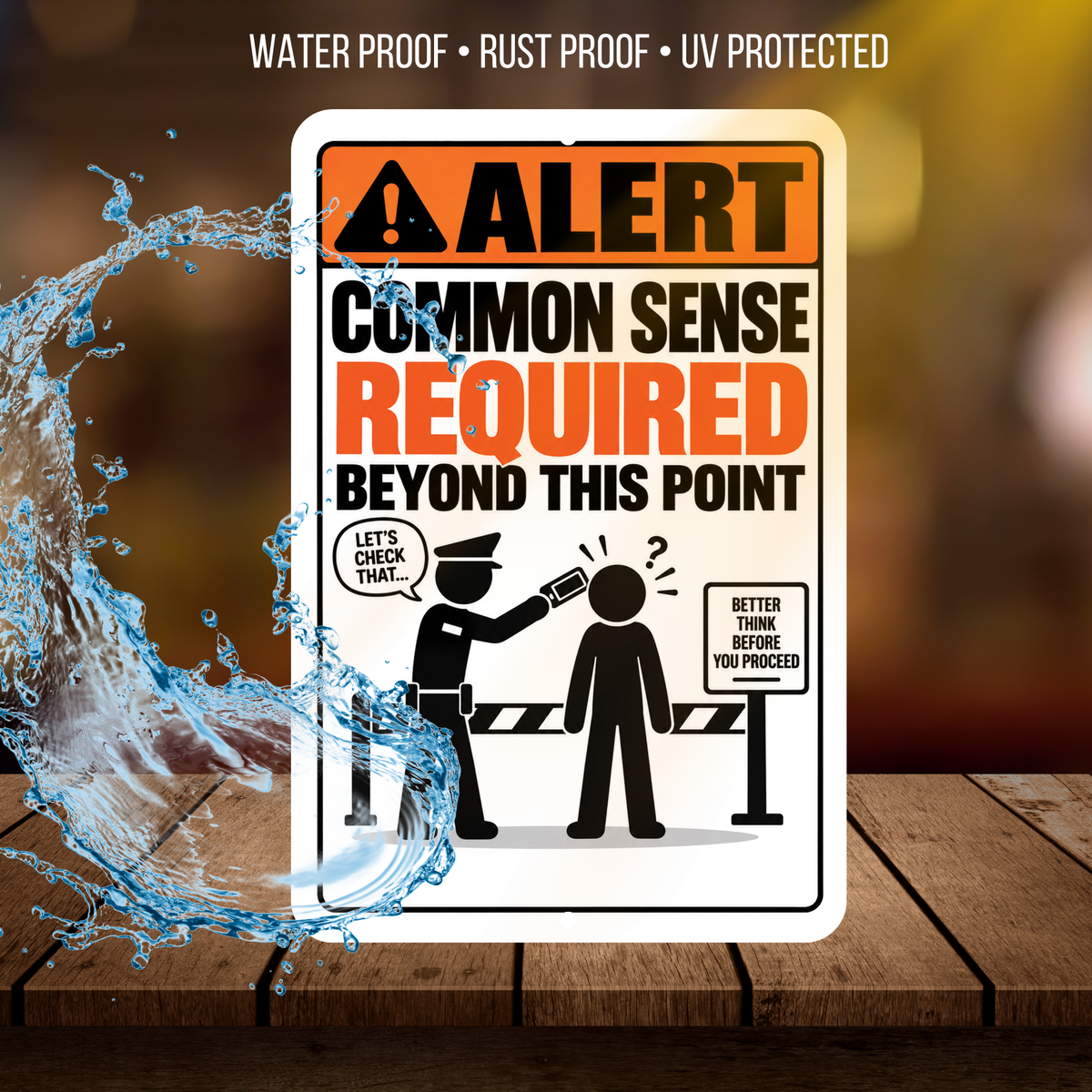 Common Sense Required Beyond This Point Sign – Funny Warning Aluminum Sign