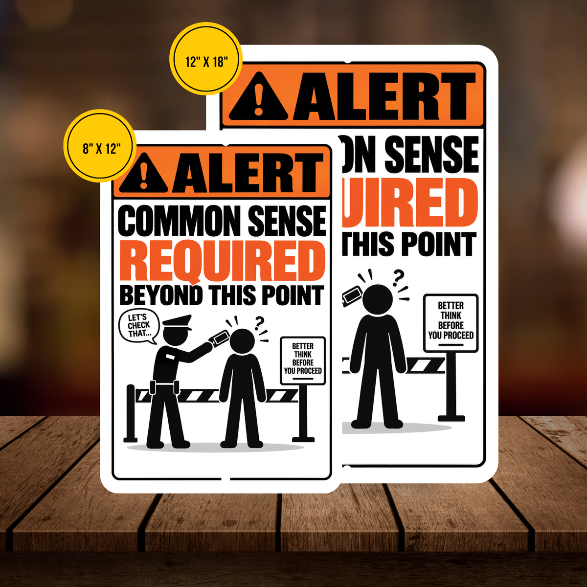 Common Sense Required Beyond This Point Sign – Funny Warning Aluminum Sign