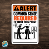 Common Sense Required Beyond This Point Sign – Funny Warning Aluminum Sign