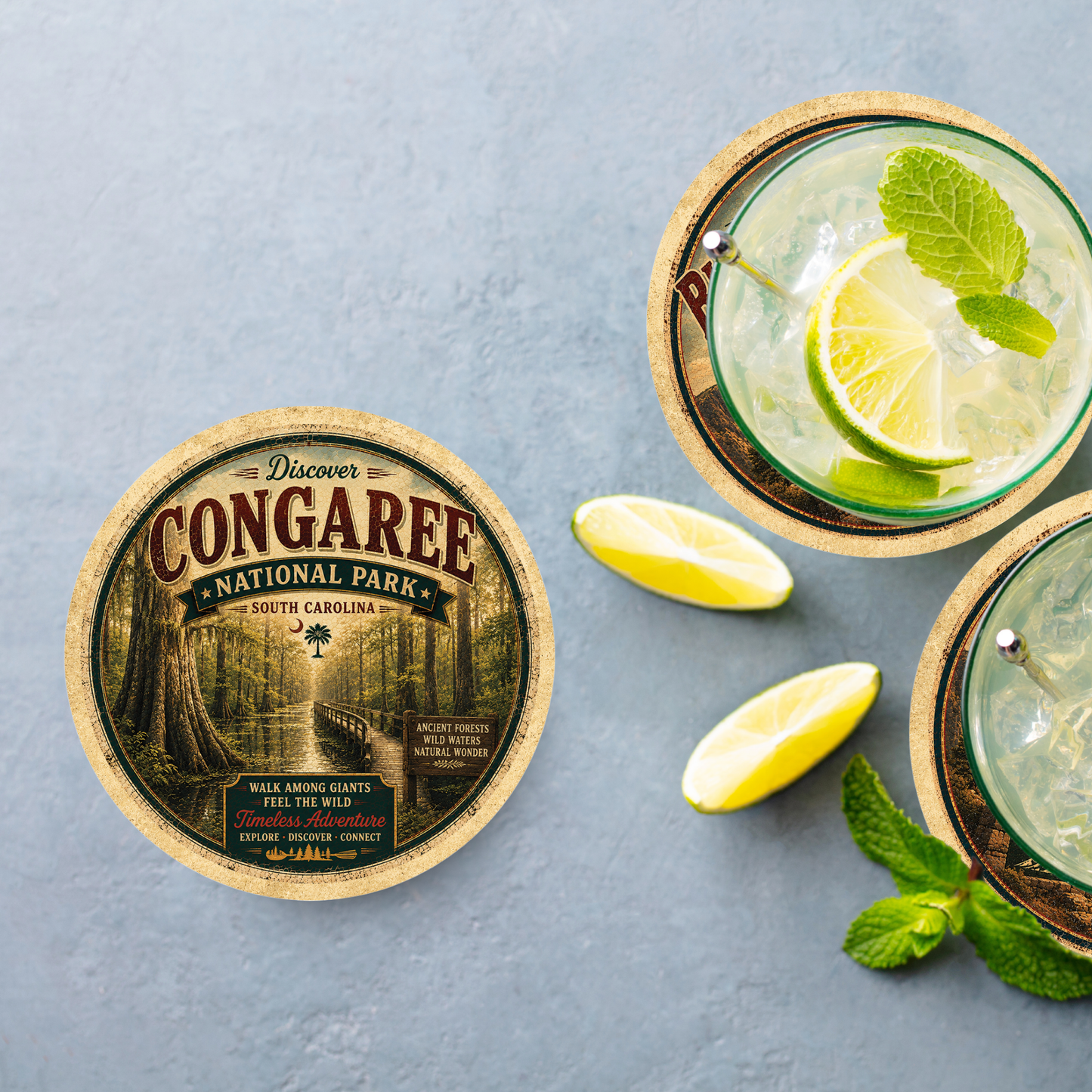 Congaree National Park Ceramic Coaster – 4" Round
