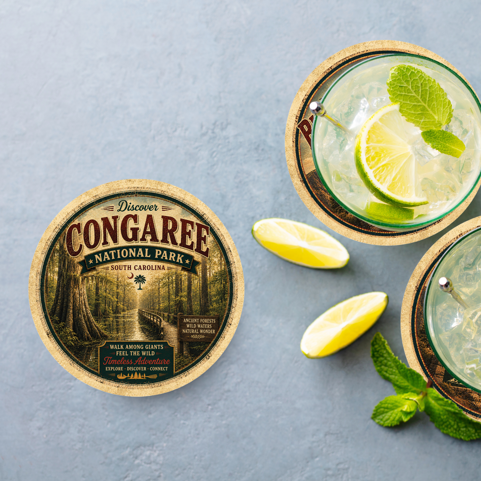 Congaree National Park Ceramic Coaster – 4" Round