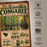 Congaree National Park sign features including aluminum construction and weather resistance