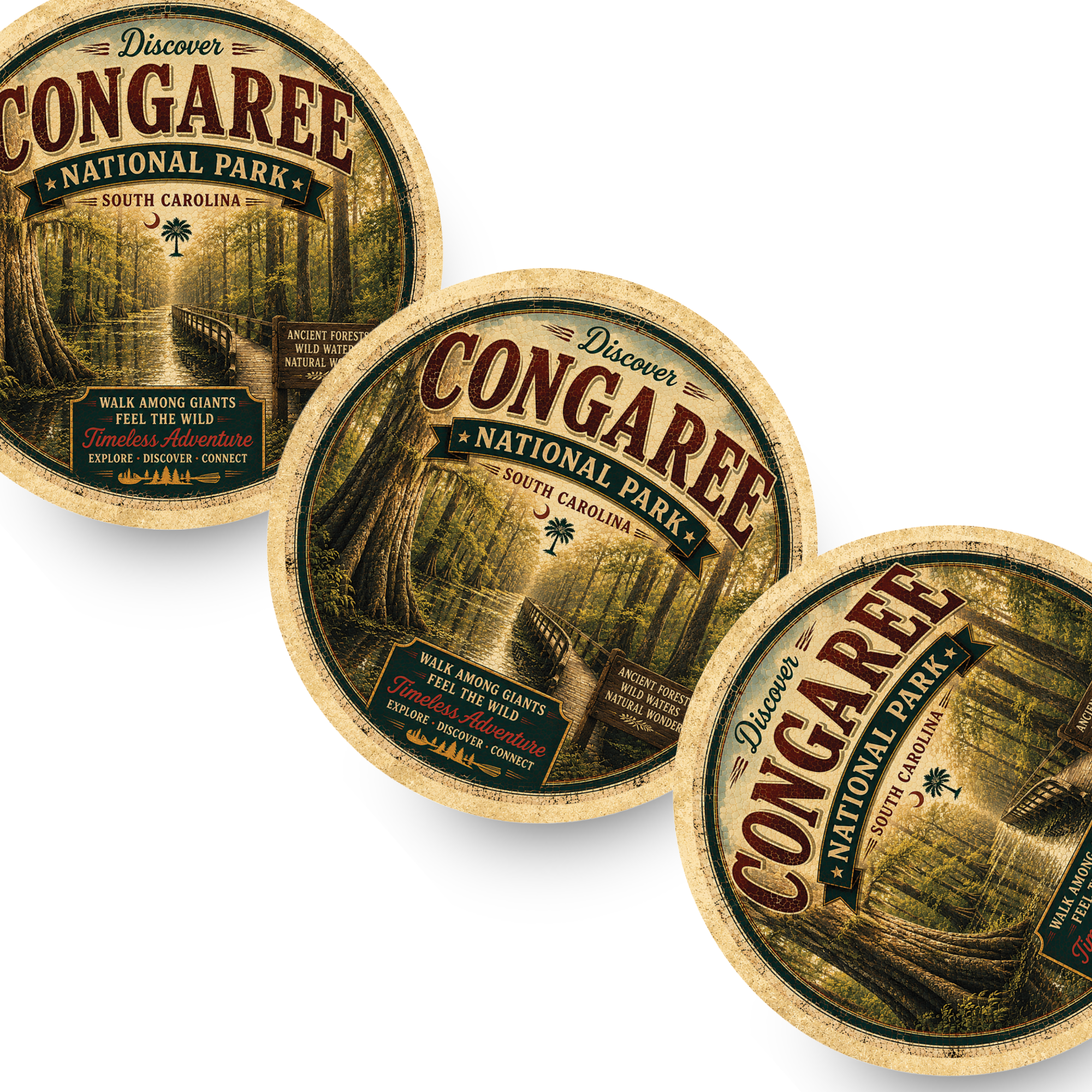 Congaree National Park Ceramic Coaster – 4" Round