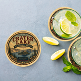 Crater Lake National Park Ceramic Coaster – 4" Round